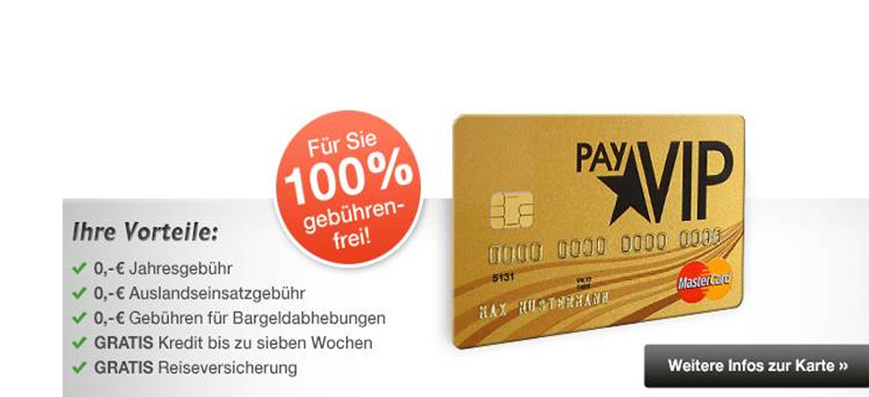 Gebührenfreie <br> MasterCard Gold
