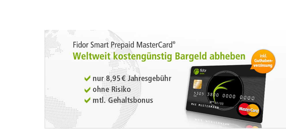 Fidor Bank: Die Fidor Prepaid MasterCard