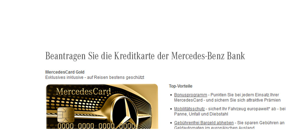 Mercedes Benz Bank: MercedesCard Gold